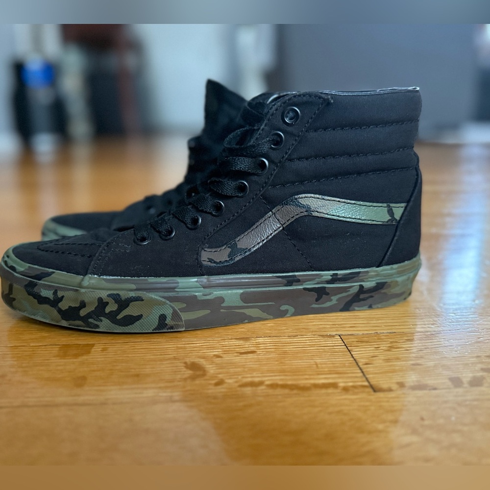 Vans Black High-Top Sneakers with Camo Design